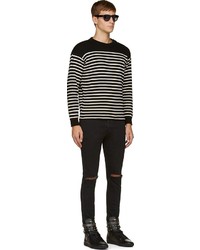 Мужские черные рваные джинсы от Saint Laurent