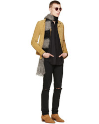 Мужские черные рваные джинсы от Saint Laurent