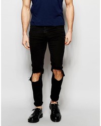 Мужские черные рваные джинсы от Cheap Monday