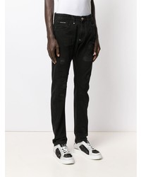 Мужские черные рваные джинсы от Philipp Plein