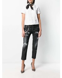 Женские черные рваные джинсы от Dsquared2