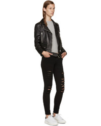 Женские черные рваные джинсы от Frame