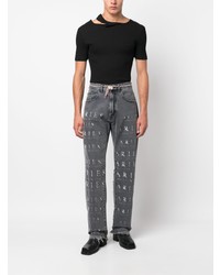 Мужские черные рваные джинсы от Aries