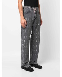 Мужские черные рваные джинсы от Aries