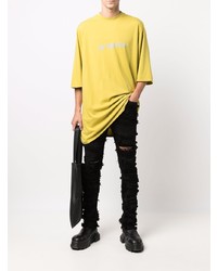 Мужские черные рваные джинсы от Rick Owens