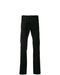 Мужские черные рваные джинсы от Diesel Black Gold