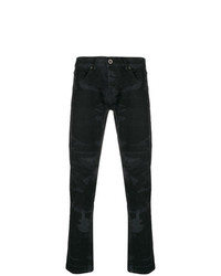 Мужские черные рваные джинсы от Diesel Black Gold