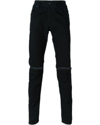 Мужские черные рваные джинсы от Diesel