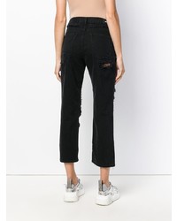 Женские черные рваные джинсы от Diesel