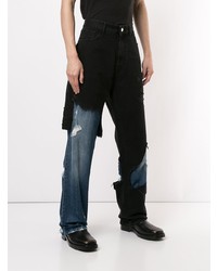 Мужские черные рваные джинсы от Raf Simons
