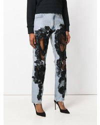 Женские черные рваные джинсы от Almaz