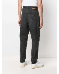 Мужские черные рваные джинсы от Doublet