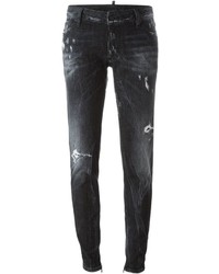 Женские черные рваные джинсы от Dsquared2
