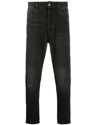 Мужские черные рваные джинсы от Emporio Armani
