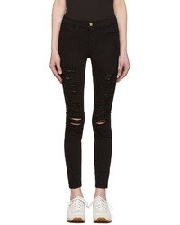 Женские черные рваные джинсы от Frame