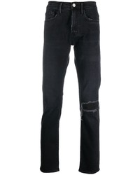Мужские черные рваные джинсы от Frame