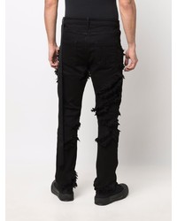 Мужские черные рваные джинсы от Rick Owens DRKSHDW