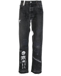 Мужские черные рваные джинсы от GALLERY DEPT.