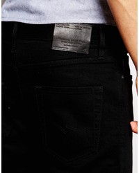 Мужские черные рваные джинсы от Jack and Jones