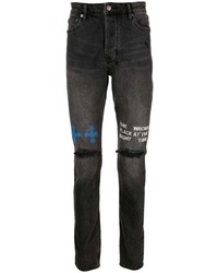 Мужские черные рваные джинсы от Ksubi
