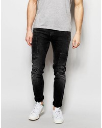 Мужские черные рваные джинсы от Lee