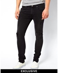 Мужские черные рваные джинсы от Lee