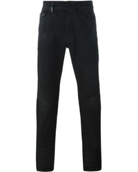 Мужские черные рваные джинсы от Marcelo Burlon County of Milan