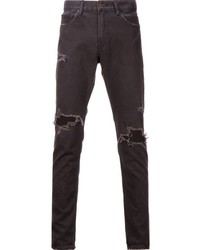 Мужские черные рваные джинсы от Monkey Time