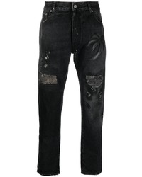 Мужские черные рваные джинсы от Palm Angels