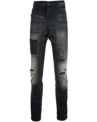 Мужские черные рваные джинсы от PRPS