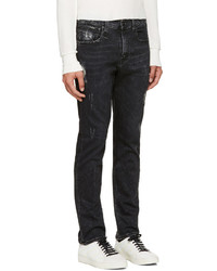Мужские черные рваные джинсы от R 13