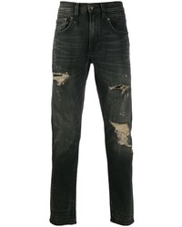 Мужские черные рваные джинсы от R13