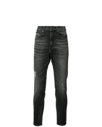 Мужские черные рваные джинсы от R13