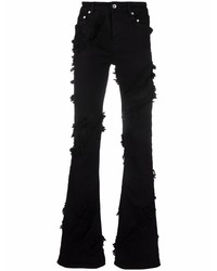 Мужские черные рваные джинсы от Rick Owens DRKSHDW