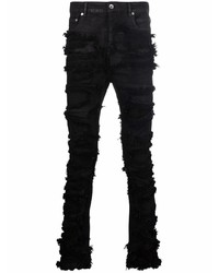 Мужские черные рваные джинсы от Rick Owens