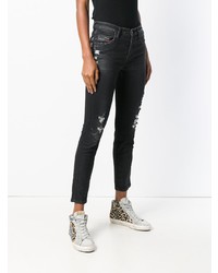 Женские черные рваные джинсы от Diesel
