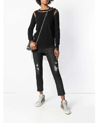 Женские черные рваные джинсы от Diesel