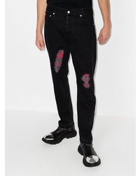 Мужские черные рваные джинсы от Alexander McQueen