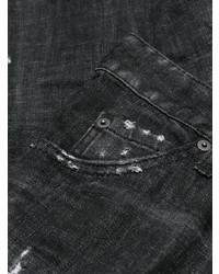 Женские черные рваные джинсы от Dsquared2