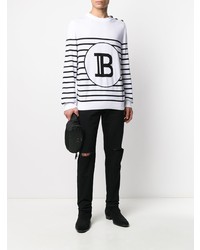 Мужские черные рваные джинсы от Balmain