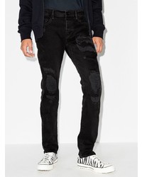 Мужские черные рваные джинсы от True Religion