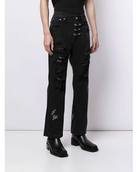 Мужские черные рваные джинсы от C2h4