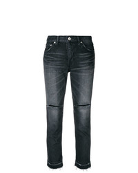 Женские черные рваные джинсы от Sacai
