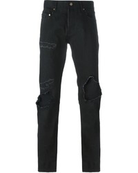 Мужские черные рваные джинсы от Saint Laurent