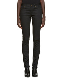Женские черные рваные джинсы от Saint Laurent