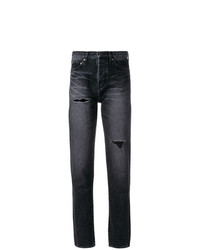 Женские черные рваные джинсы от Saint Laurent