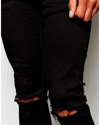Мужские черные рваные джинсы от Reclaimed Vintage