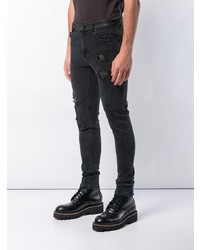 Мужские черные рваные джинсы от RH45