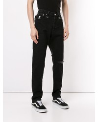 Мужские черные рваные джинсы от Mastermind World