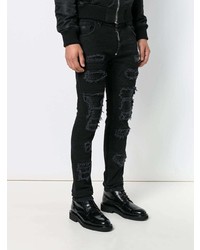 Мужские черные рваные джинсы от Philipp Plein